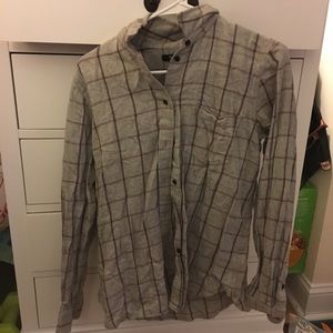 Madewell Grey and Red Flannel
